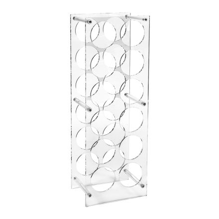 حامل زجاجات من زجاج شبكي شفاف صنع في إيطاليا - واينز Viadurini