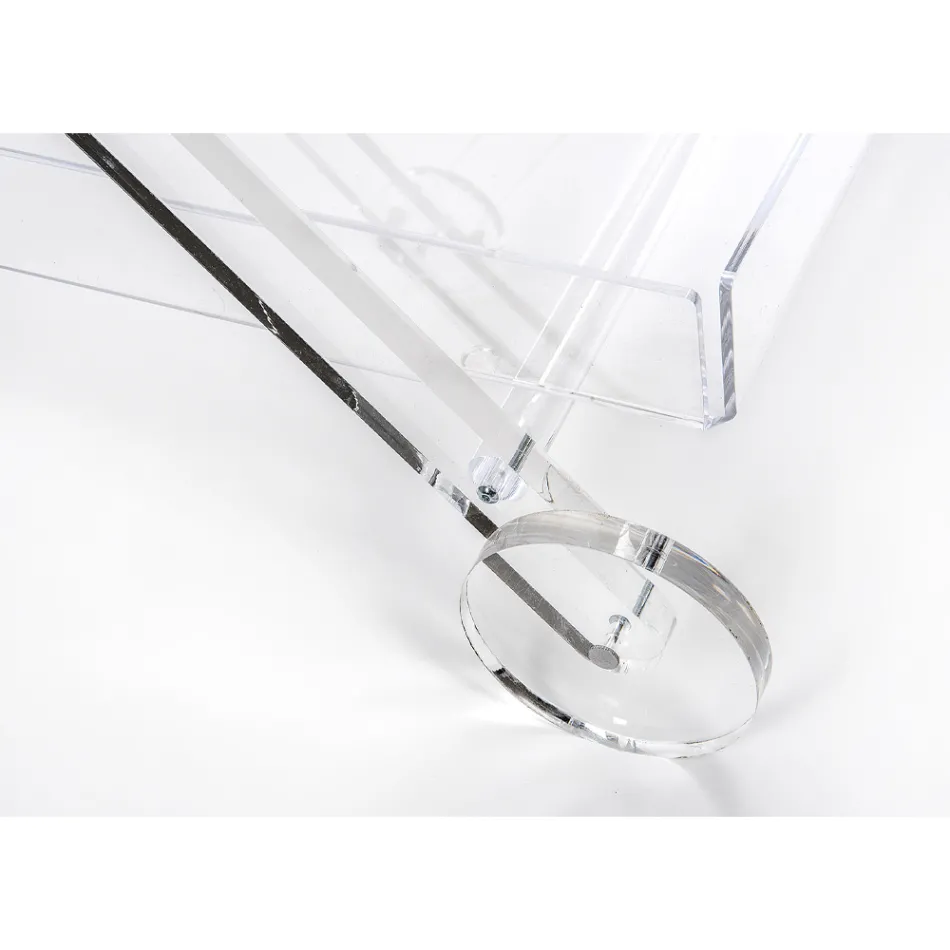 عربة مطبخ بأربع عجلات مصنوعة من زجاج شبكي شفاف أو خشب - ماجيمبو Viadurini