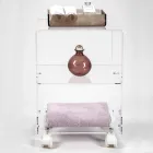 عربة الأغراض بعجلات من زجاج شبكي، صنع في إيطاليا - رودولف Viadurini