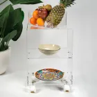 عربة الأغراض بعجلات من زجاج شبكي، صنع في إيطاليا - رودولف Viadurini