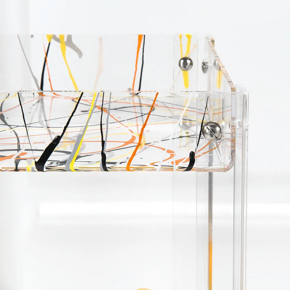 عربة طعام من زجاج شبكي شفاف، صنع في إيطاليا - جالاتيوس Viadurini