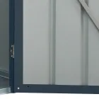 سقيفة حديقة مائلة من صفائح معدنية من أنثراسايت مع باب مفصلي - كوتشيولو Viadurini