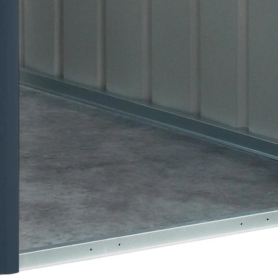 سقيفة حديقة مائلة من صفائح معدنية من أنثراسايت مع باب مفصلي - كوتشيولو Viadurini