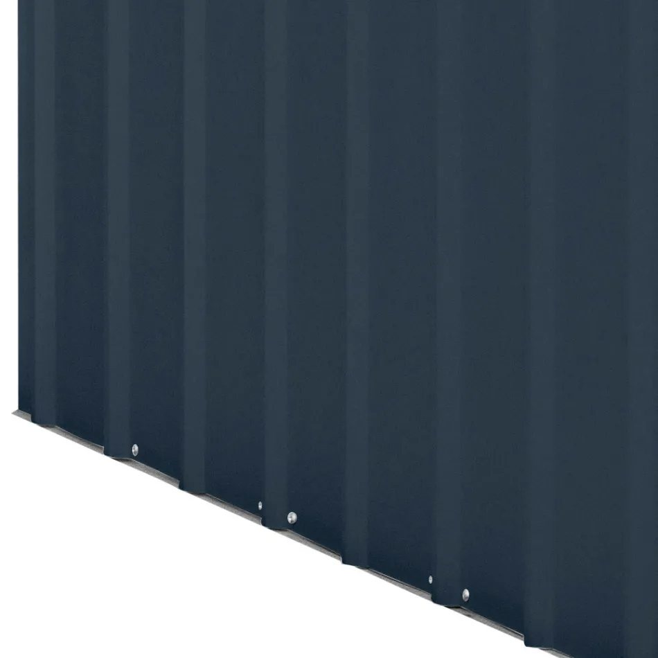 سقيفة حديقة مائلة من صفائح معدنية من أنثراسايت مع باب مفصلي - كوتشيولو Viadurini