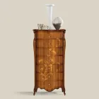 خزانة ذات 7 أدراج من خشب الجوز المطعم، صنع في إيطاليا - كومودوس Viadurini