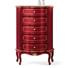 خزانة أدراج لغرفة النوم مع 5 أدراج خشبية كلاسيكية مصنوعة في إيطاليا - ليونور Viadurini