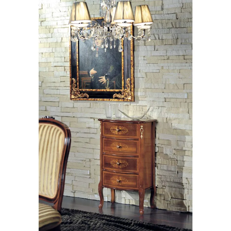 خزانة أدراج كلاسيكية من خشب الجوز، 4 أو 6 أدراج، صنع في إيطاليا - كاترين Viadurini