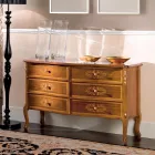 خزانة أدراج كلاسيكية من خشب الجوز، 4 أو 6 أدراج، صنع في إيطاليا - كاترين Viadurini