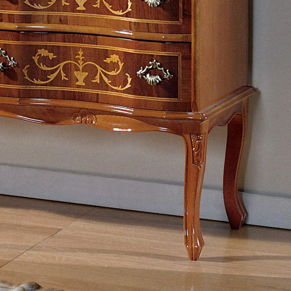 خزانة أدراج خشبية كلاسيكية ذات 6 أدراج مصنوعة في إيطاليا - أنيقة Viadurini