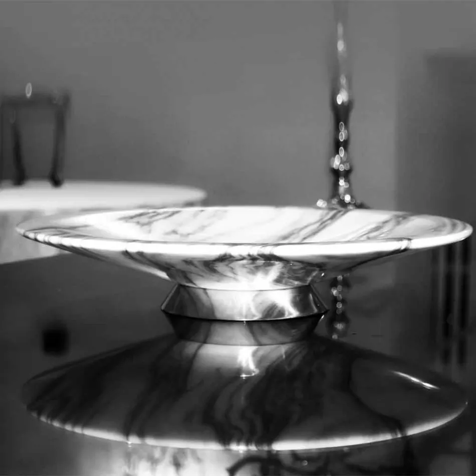 قطعة مركزية من رخام ومعدن Brezza della Versilia مصنوعة في إيطاليا - أمابيلي Viadurini