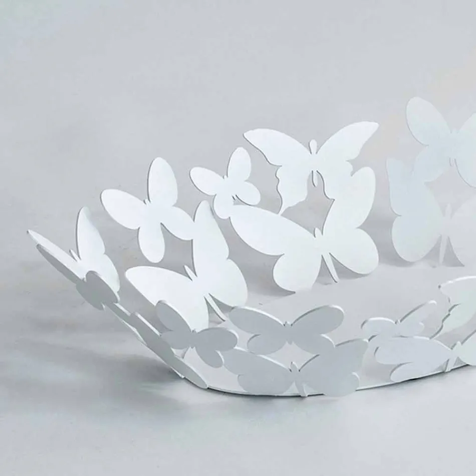 قطعة مركزية بيضاوية حديثة من الحديد الأبيض أو البيج، صنع في إيطاليا - لايدن Viadurini