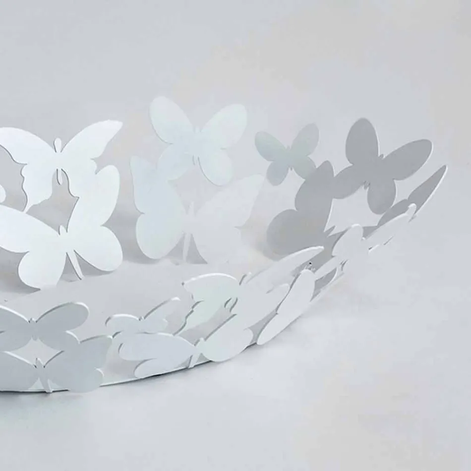 قطعة مركزية بيضاوية حديثة من الحديد الأبيض أو البيج، صنع في إيطاليا - لايدن Viadurini