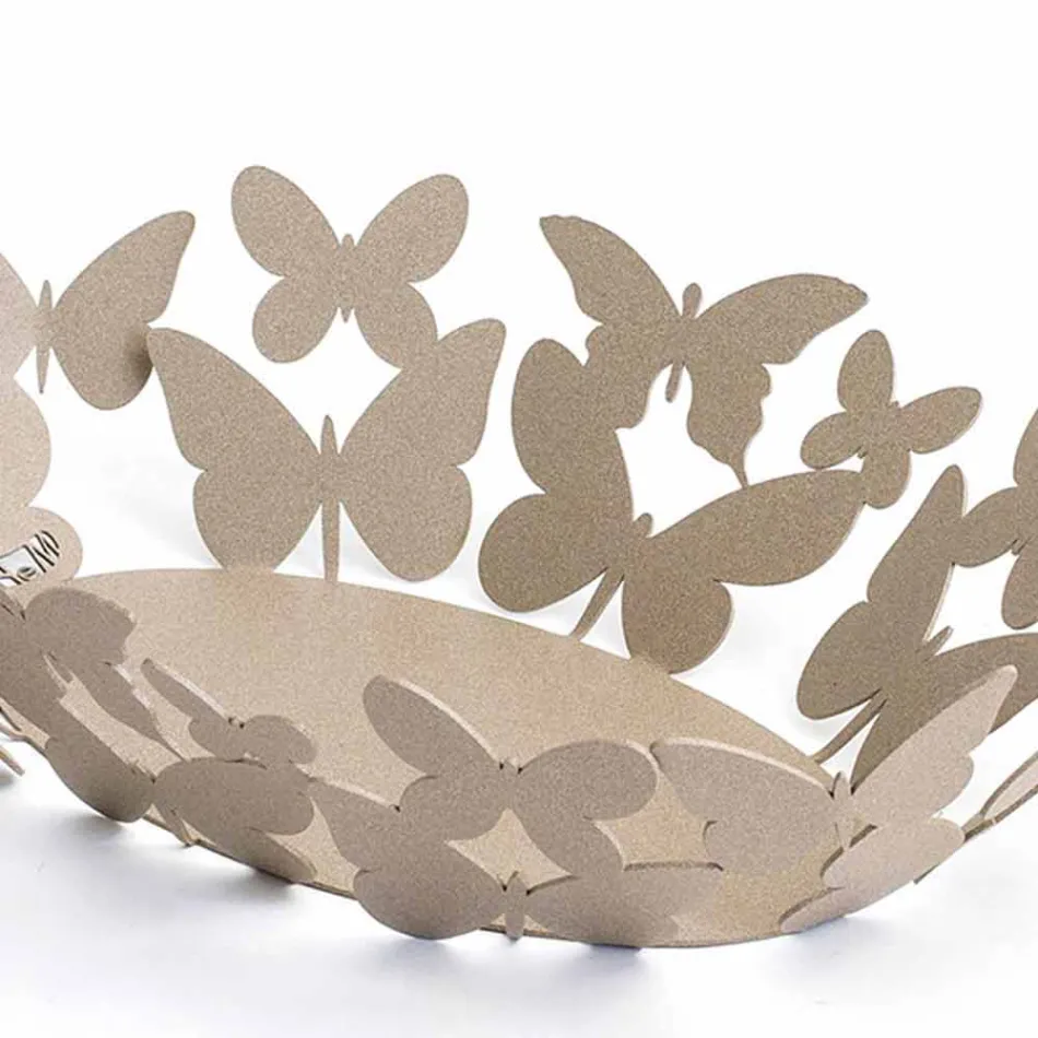 قطعة مركزية بيضاوية حديثة من الحديد الأبيض أو البيج، صنع في إيطاليا - لايدن Viadurini