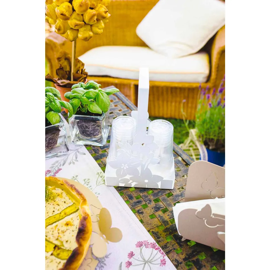 سلة حامل أكواب حديدية بتصميم عصري مزهر، صنع في إيطاليا - ماركن Viadurini