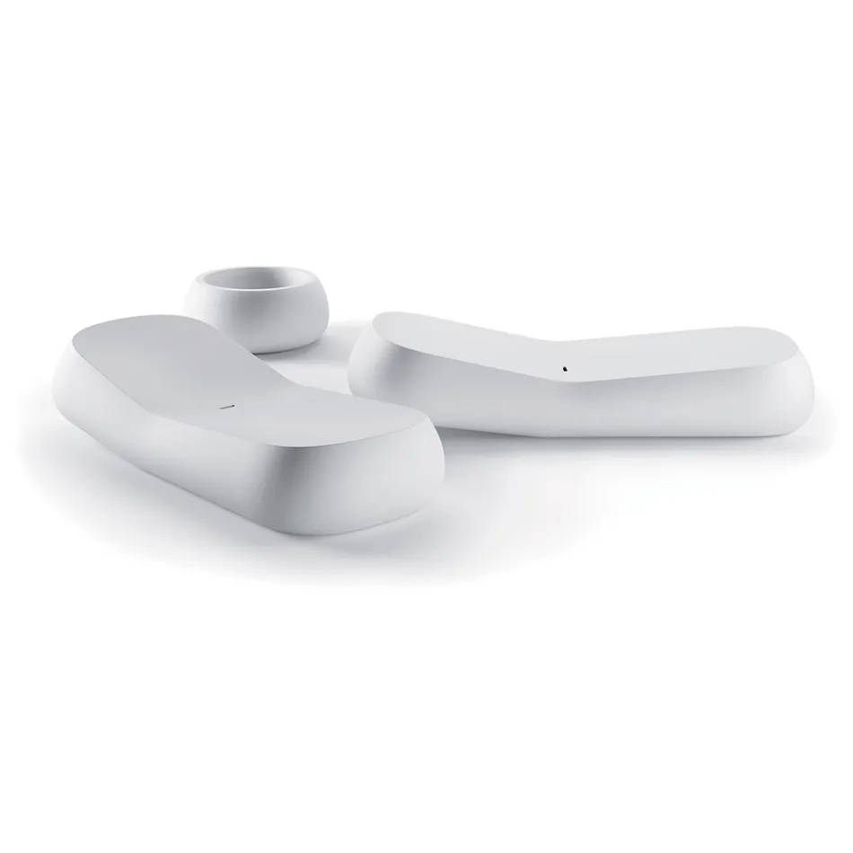 تصميم كرسي استرخاء خارجي من البولي إيثيلين الأبيض صنع في إيطاليا - إرفين Viadurini