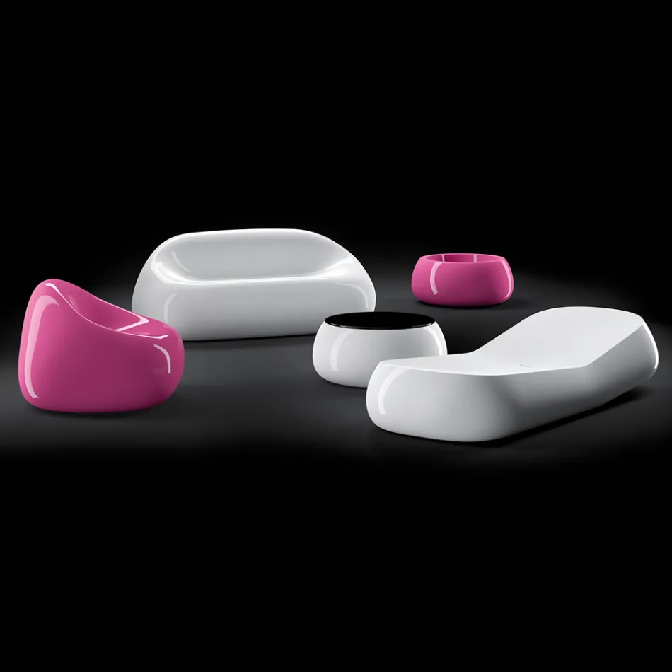 تصميم كرسي استرخاء خارجي من البولي إيثيلين الأبيض صنع في إيطاليا - إرفين Viadurini