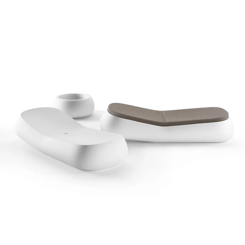 تصميم كرسي استرخاء خارجي من البولي إيثيلين الأبيض صنع في إيطاليا - إرفين Viadurini