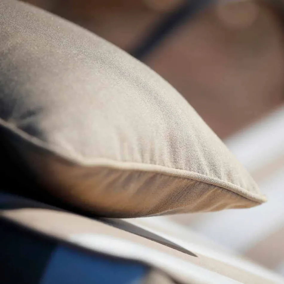 كرسي استرخاء خارجي مصنوع من الحديد والقماش المصنوع يدويًا في إيطاليا - استرخِ Viadurini