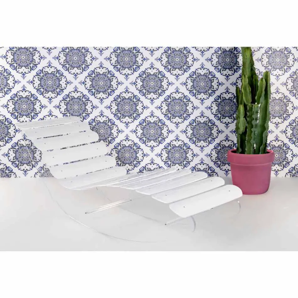 كرسي طويل مصمم من زجاج شبكي شفاف من إنتاج Josue في إيطاليا Viadurini