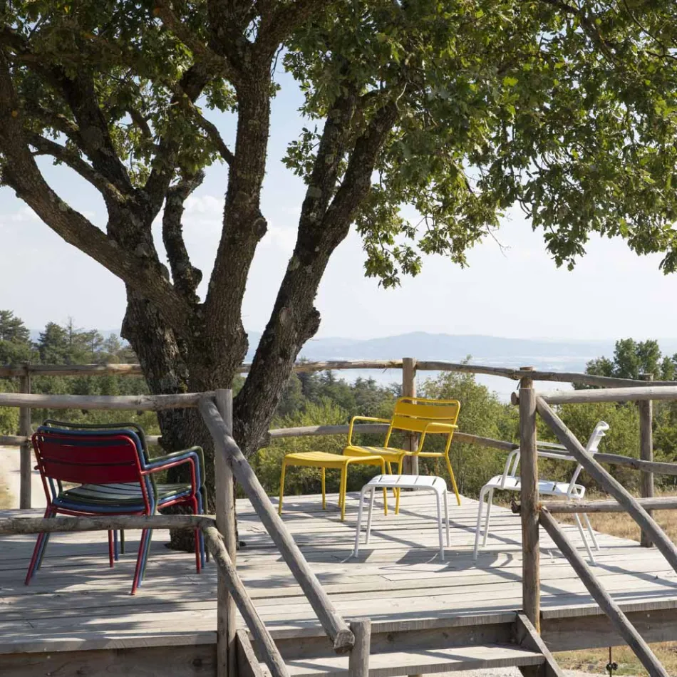 كرسي استرخاء خارجي مع مسند قدم معدني صنع في إيطاليا - أمينة Viadurini