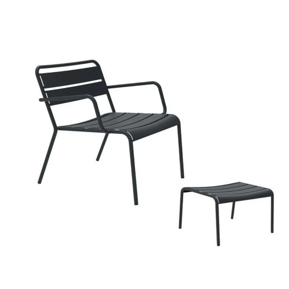 كرسي استرخاء خارجي مع مسند قدم معدني صنع في إيطاليا - أمينة Viadurini