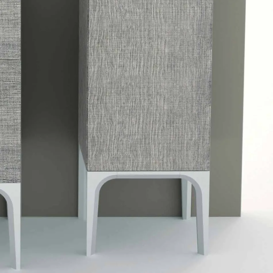 عمود حمام مع بابين بتصميم عصري من خشب أمبرا الصديق للبيئة، صنع في إيطاليا Viadurini