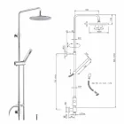 عمود دش دائري من النحاس مع دش يدوي صنع في إيطاليا - أماديو Viadurini