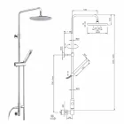 عمود دش دائري من النحاس مع دش يدوي صنع في إيطاليا - أماديو Viadurini