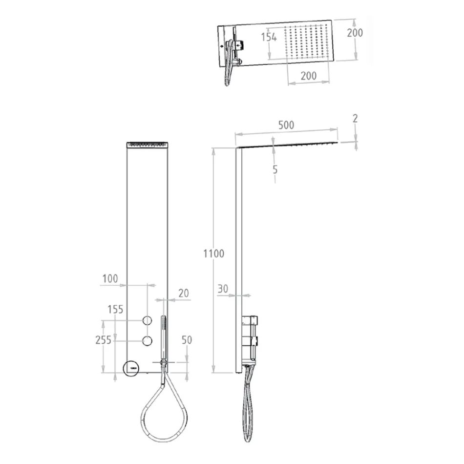 عمود دش فولاذي مع رأس دش مطري صنع في إيطاليا - سيلور Viadurini