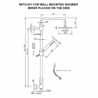 عمود دش نحاسي مع دش ABS ورأس دش مصنوع في إيطاليا - غطاء Viadurini