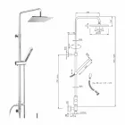 عمود دش من النحاس مع رأس دش ودش يدوي من Abs صنع في إيطاليا - Lesio Viadurini