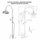 عمود دش نحاسي مع رأس دش دائري ودش يدوي صنع في إيطاليا - بريلو Viadurini