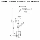 عمود دش نحاسي مع رأس دش دائري من الفولاذ، صنع في إيطاليا - كينيدي Viadurini