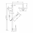 عمود دش من النحاس المطلي بالكروم مع دش يدوي ABS مصنوع في إيطاليا - Selvio Viadurini