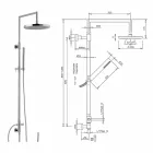 عمود دش من النحاس المطلي بالكروم مع دش يدوي ABS مصنوع في إيطاليا - Selvio Viadurini
