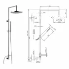 عمود دش من النحاس المطلي بالكروم مع دش يدوي ABS مصنوع في إيطاليا - Selvio Viadurini