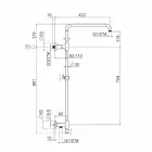 عمود دش من النحاس المطلي بالكروم مع رأس دش من الفولاذ صنع في إيطاليا - داينو Viadurini