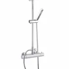 عمود دش من النحاس المطلي بالكروم مع رأس دش مربع صنع في إيطاليا - ستوديو Viadurini