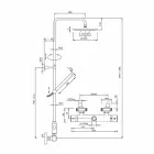 عمود دش من النحاس المطلي بالكروم مع رأس دش مربع صنع في إيطاليا - ستوديو Viadurini
