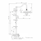 عمود دش نحاسي قابل للتعديل مع مجموعة حمام مصنوعة في إيطاليا - فيدريو Viadurini