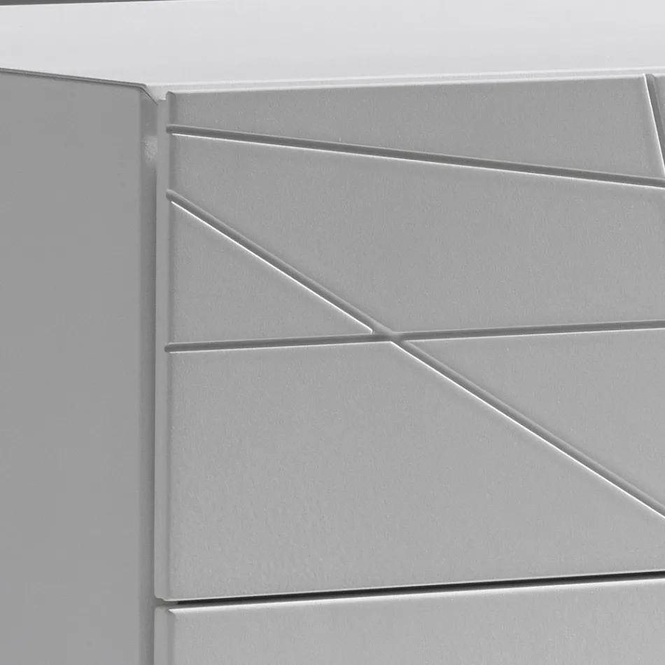 خزانة أدراج بثلاثة أدراج مصنوعة من الخشب المضغوط المطلي - جيميللي Viadurini