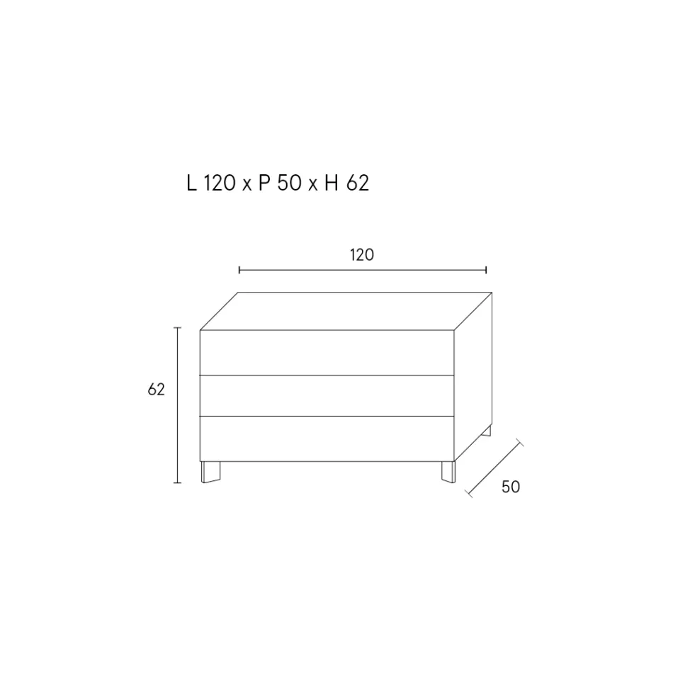 خزانة أدراج بثلاثة أدراج مصنوعة من الخشب المضغوط المطلي - جيميللي Viadurini