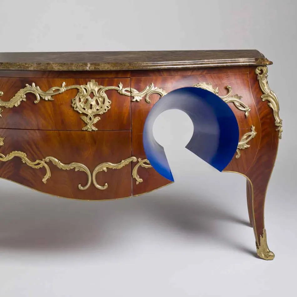 خزانة أدراج رخامية وديكورات بتصميم، صنع في إيطاليا، جيلدو Viadurini