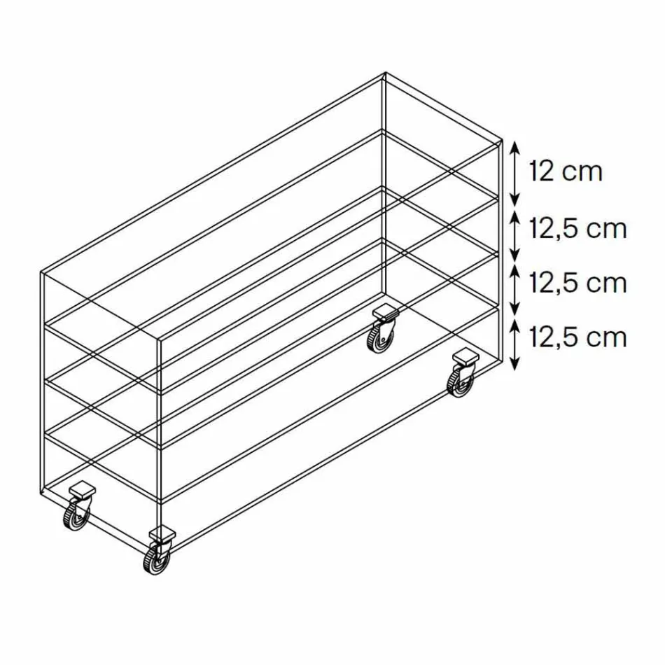 خزانة ملابس زجاجية خفيفة الوزن وستة أدراج خشبية بيضاء مصنوعة في إيطاليا - غانزو Viadurini