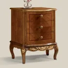 غرفة نوم بجانب السرير من الخشب بثلاثة أدراج، صنع في إيطاليا - شانتيلي Viadurini