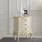 غرفة نوم بجانب السرير من الخشب بثلاثة أدراج، صنع في إيطاليا - شانتيلي Viadurini