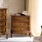 غرفة نوم بجانب السرير من خشب الجوز بثلاثة أدراج مصنوعة في إيطاليا - ريتشارد Viadurini