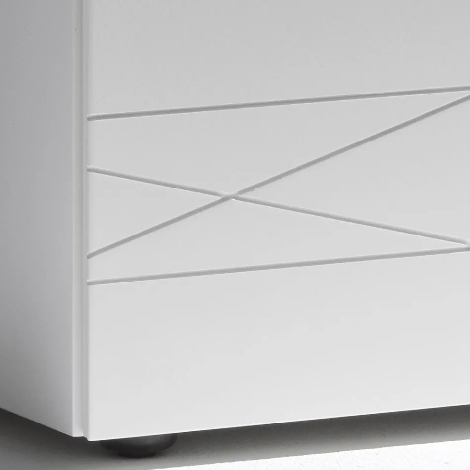 طاولة جانبية للسرير بدرج واحد مصنوعة من خشب مضغوط مطلي - ليون Viadurini