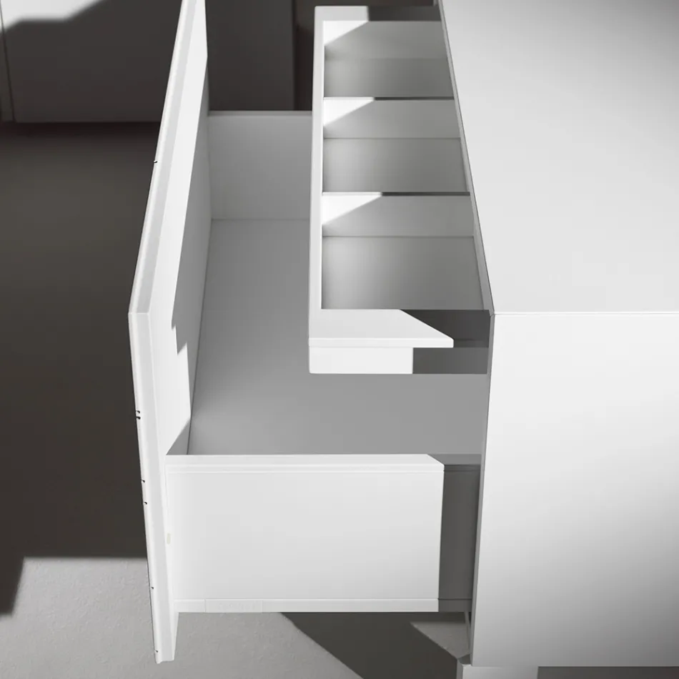 طاولة جانبية للسرير بدرج واحد مصنوعة من خشب مضغوط مطلي - ليون Viadurini