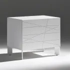 طاولة جانبية للسرير بدرج واحد مصنوعة من خشب مضغوط مطلي - ليون Viadurini